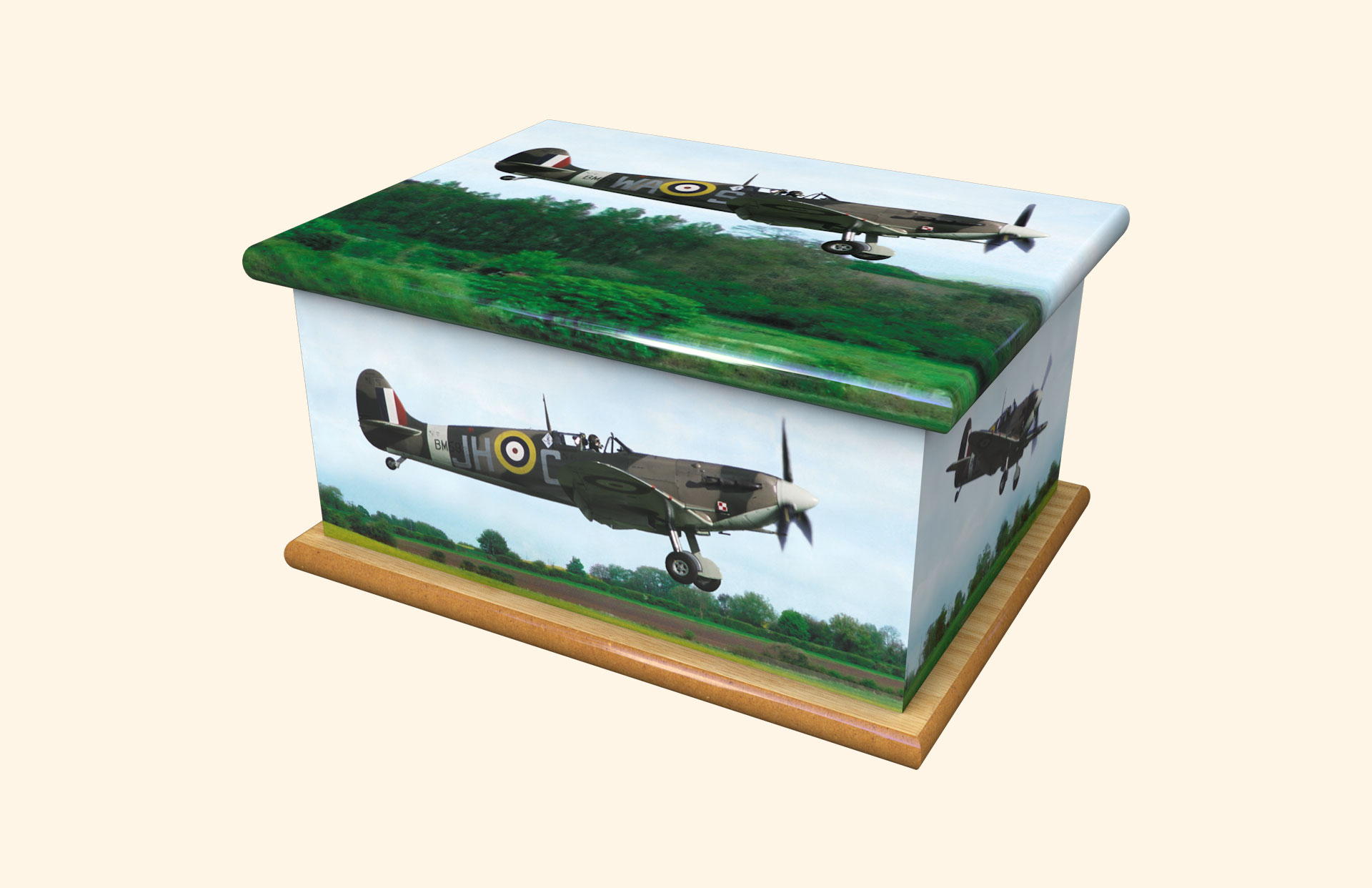 Spitfire adult ashes casket